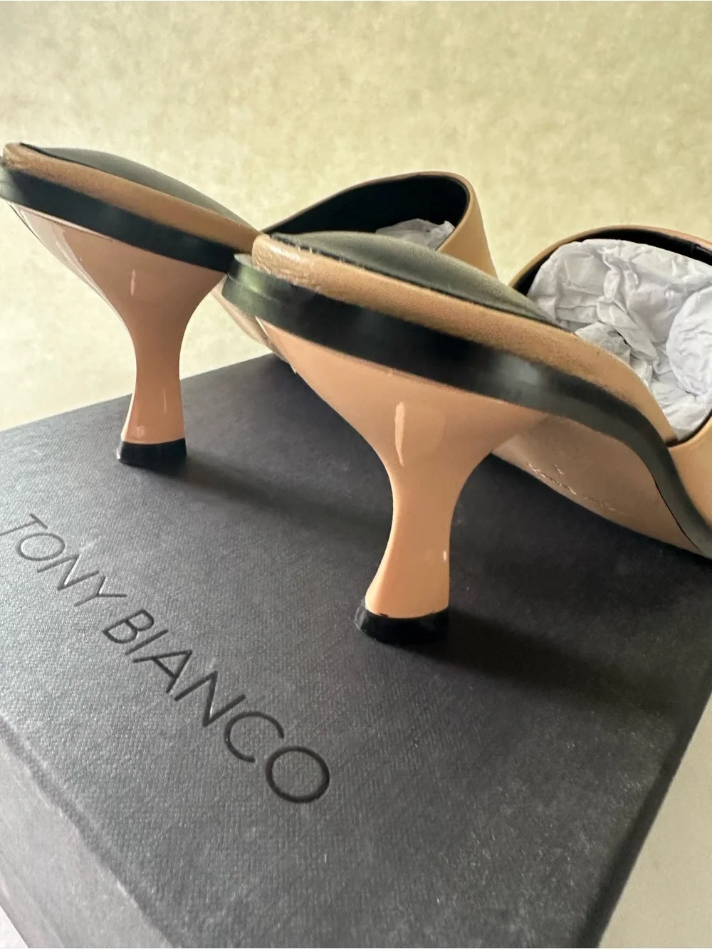 Tony Bianco Beige Slide Heel Sandals